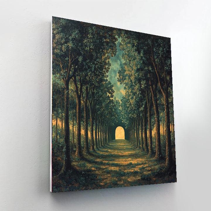 René Magritte Inspired Mystical Forest Illusions  Painting Number Kit