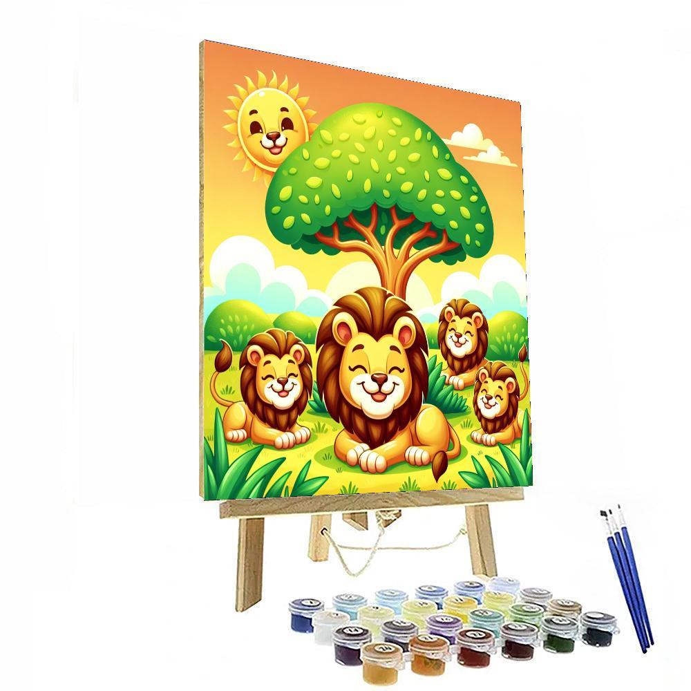 Lively Lions Painting By Numbers Kit