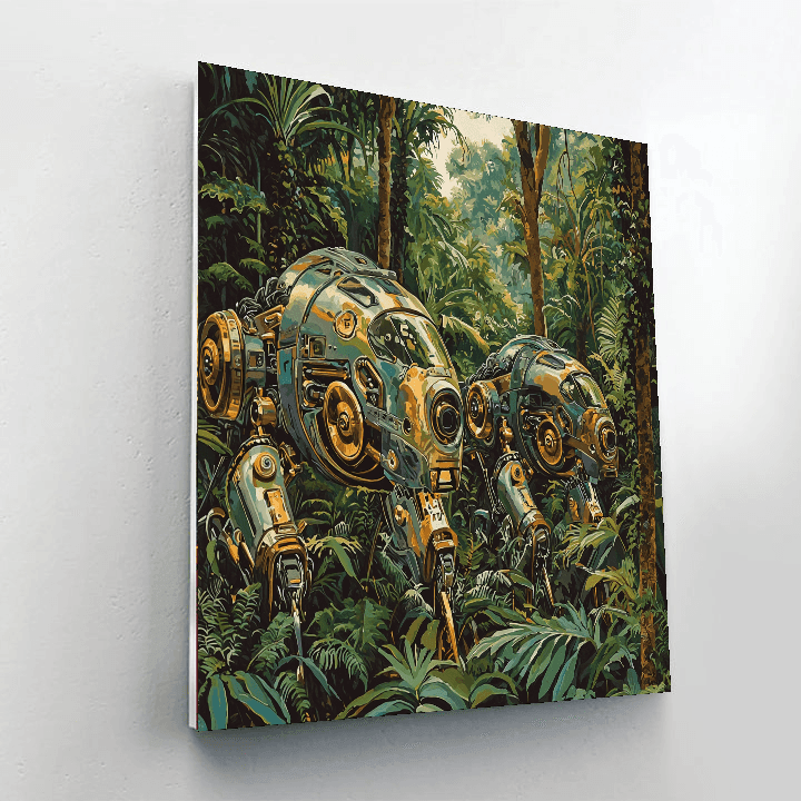 Salvador Dali Inspired Surreal Mechanized Jungle  Paint By Numbers Kits