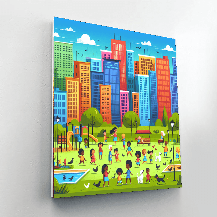 Charming City Life Number Painting