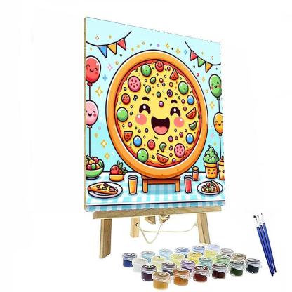 Cheerful Pizza Party Paint By Number