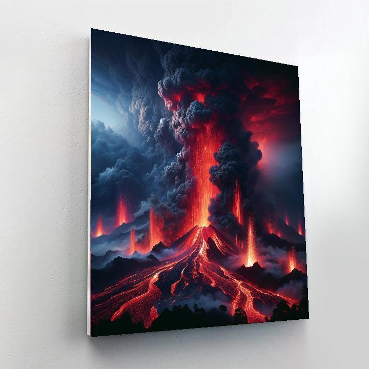 Fiery Volcano Drama Paint By Number