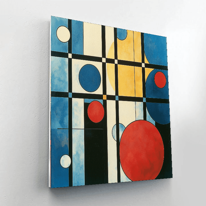 Piet Mondrian Inspired Cosmic Geometric Dance  Paint By Numbers Kits