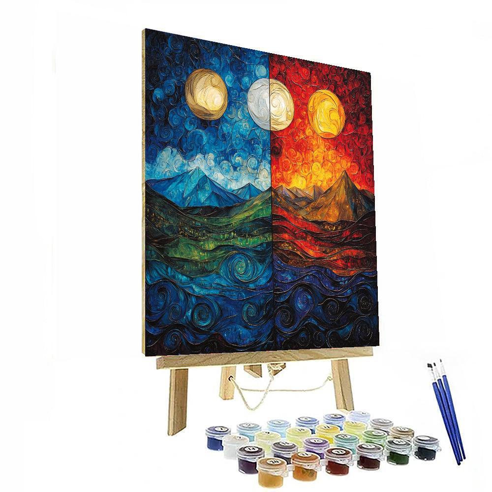 Michelangelo Inspired Elemental Harmony  Painting Number Kit