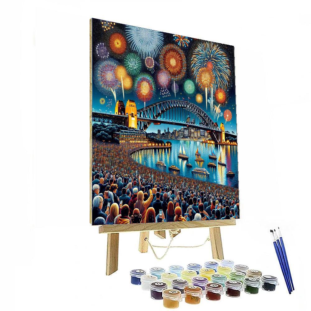 New Year's Eve Fireworks - Sydney, Australia Number Painting