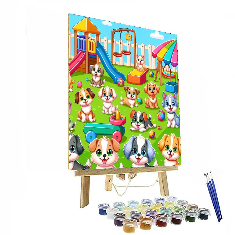 Playful Puppy Playground Number Painting