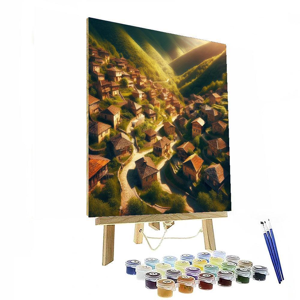 Ancient Mountain Village Painting By Numbers Kit