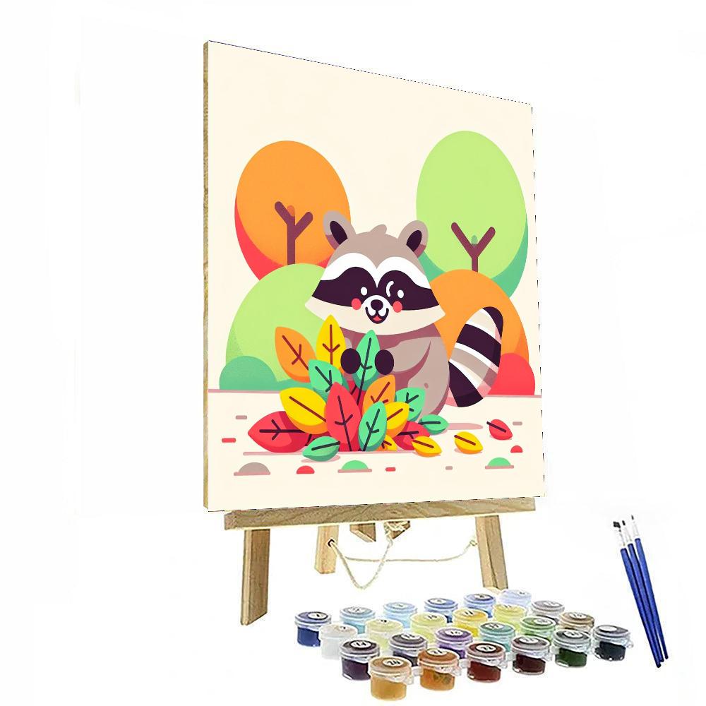 Wacky Raccoon Number Painting