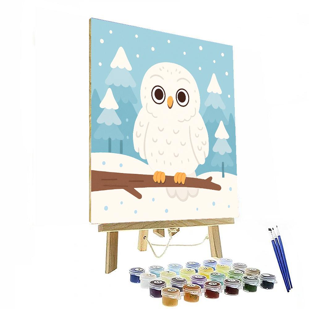 Sweet Snowy Owl Paint By Numbers
