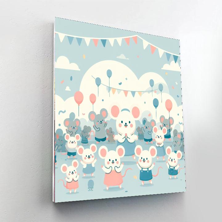 Merry Mice's Festival Paint By Color