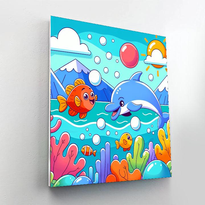 Happy Underwater Scene Paint By Numbers