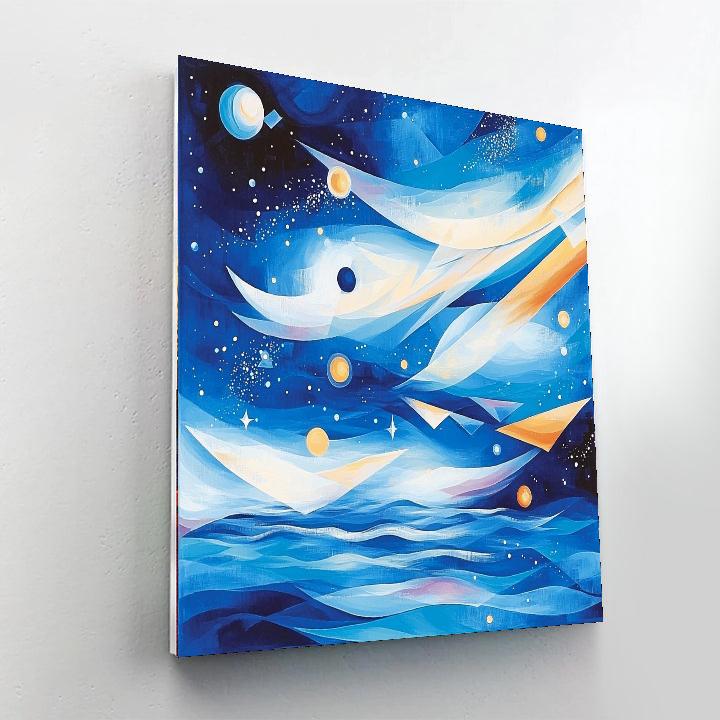 Wassily Kandinsky Inspired Celestial Ocean  Number Painting