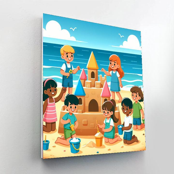 Seaside Sandcastle Builders Numbered Painting Kits