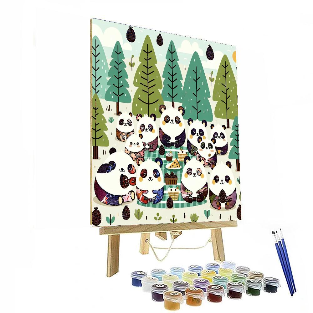 Pinecone Panda Picnic Painting Number Kit