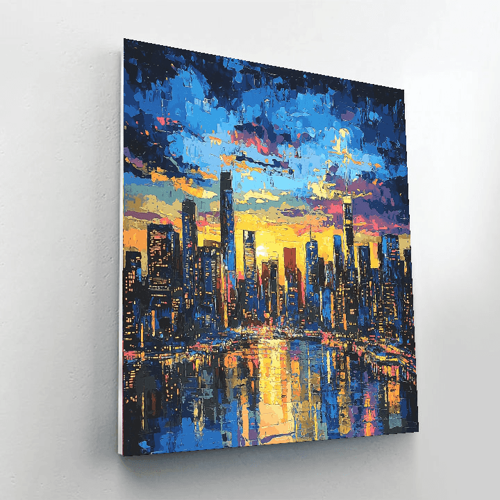 Contemporary Street Artist Inspired Melodic City Lights  Paint By Numbers Art