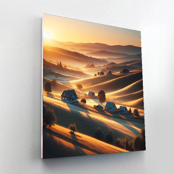 Sunrise Over Rolling Hills Numbered Painting Kits