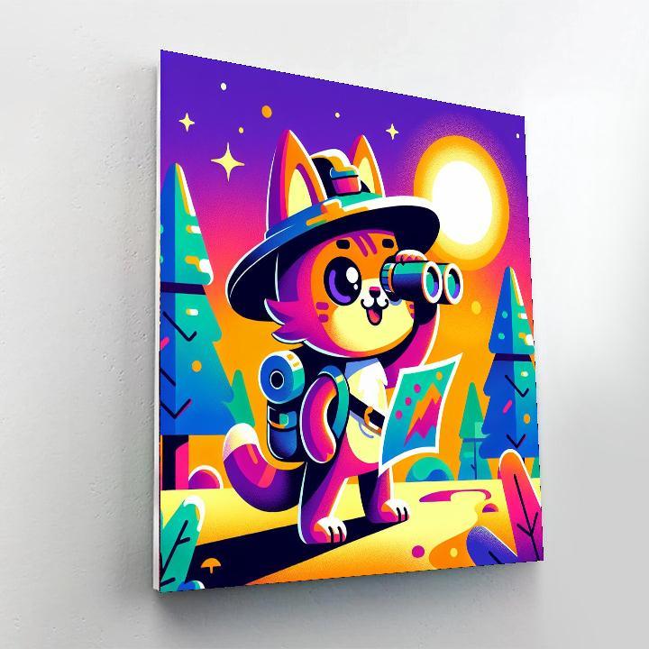 Daring Adventurer Cat Paint By Numbers Art