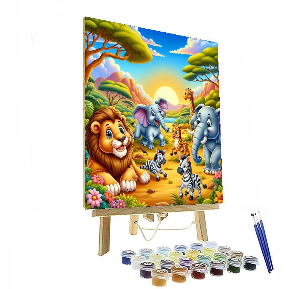 Rainbow Safari For Kids Numbered Painting Kits
