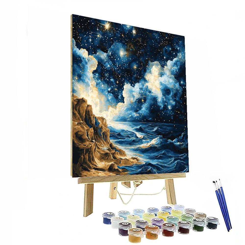 Michelangelo Inspired Nature's Cosmic Ballet  Paint By Color
