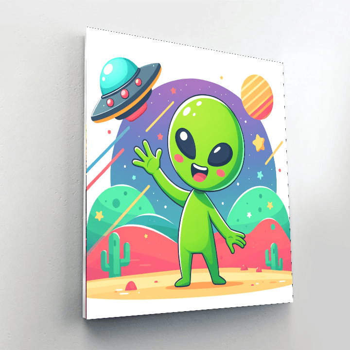 Silly Alien Encounters DIY Paint By Numbers