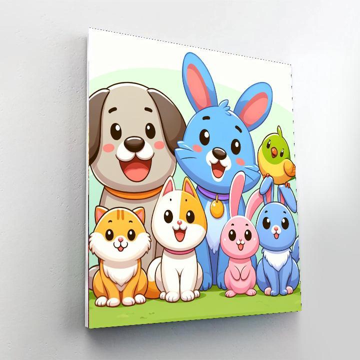 Merry Medley Of Pets Paint By Numbers Kits