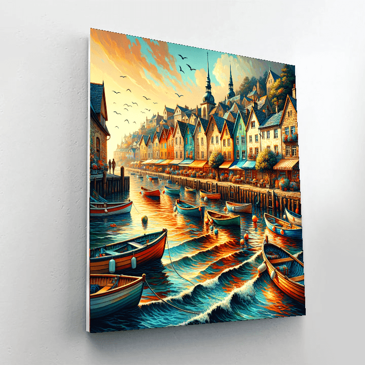 Breezy Coastal Town DIY Paint By Numbers