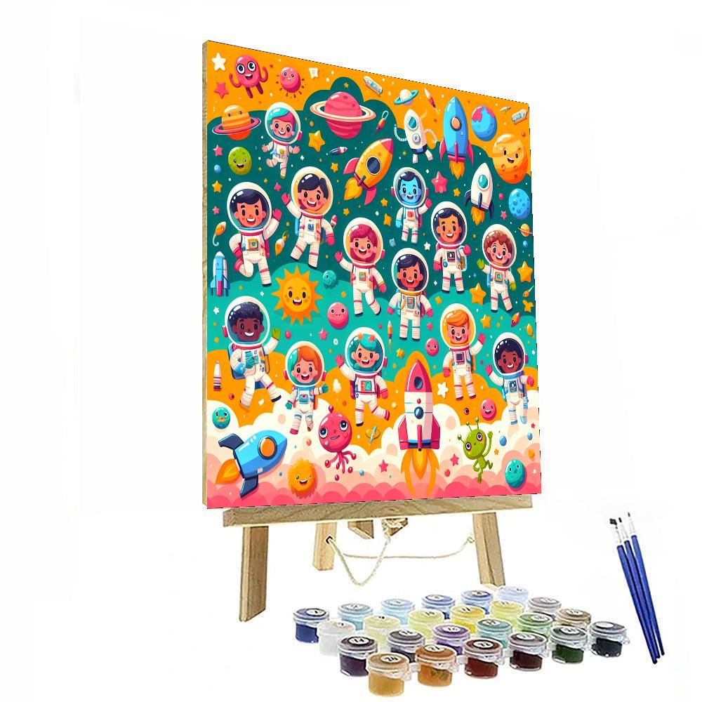 Wacky Space Explorers Paint By Numbers Art