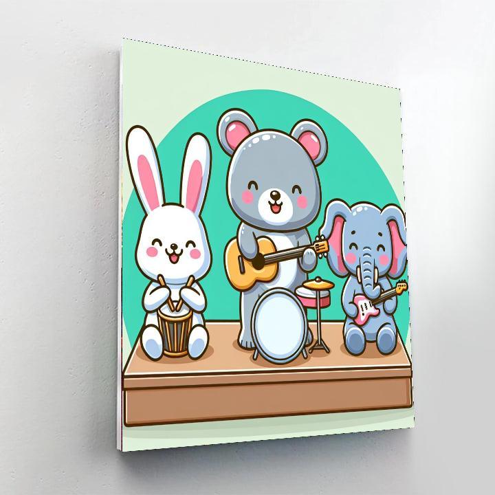 Merry Musical Creatures Paint By Numbers Art