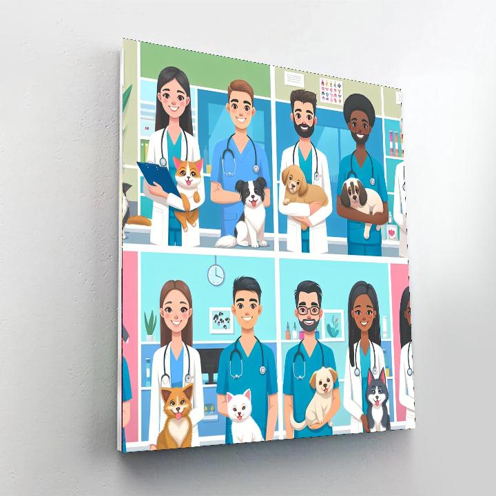 Caring Vet Clinic Visit Painting Number Kit