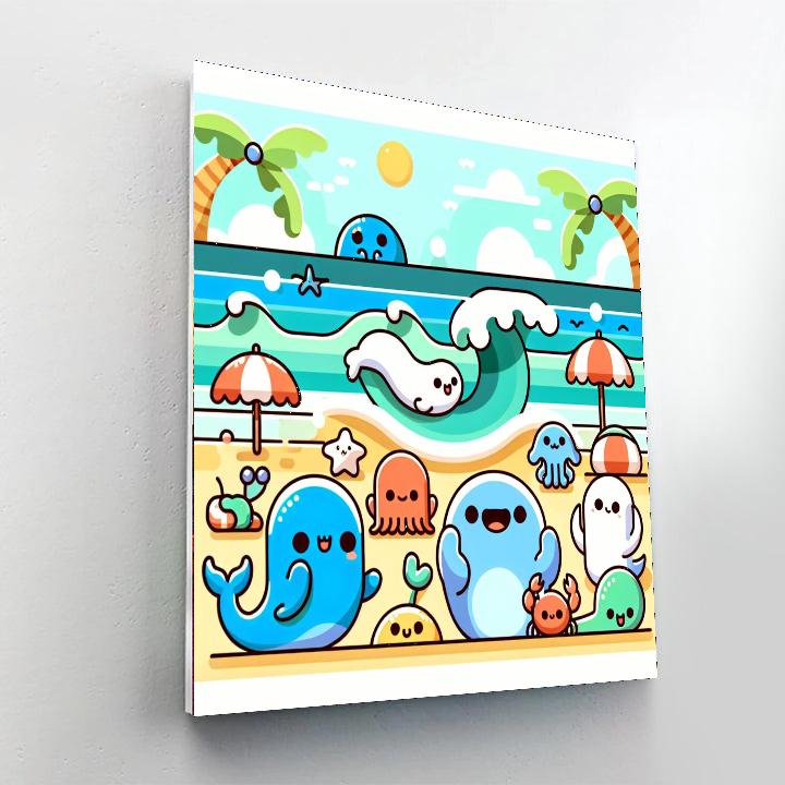 Silly Seaside Shenanigans Paint By Numbers Art