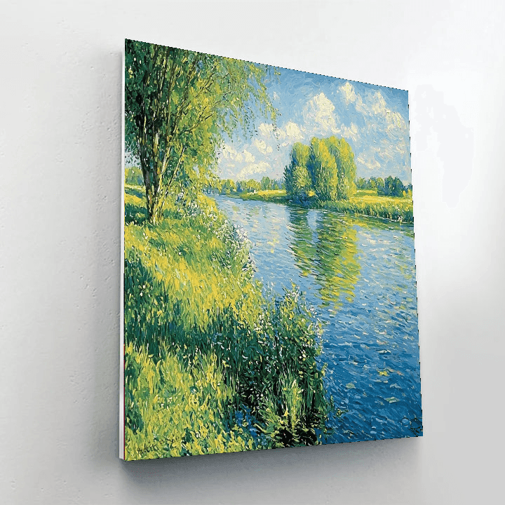 Claude Monet Inspired Riverside Bliss  Paint By Numbers Art