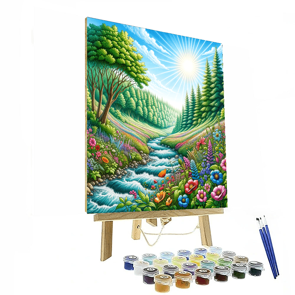 Bubbling Spring Stream Paint By Color