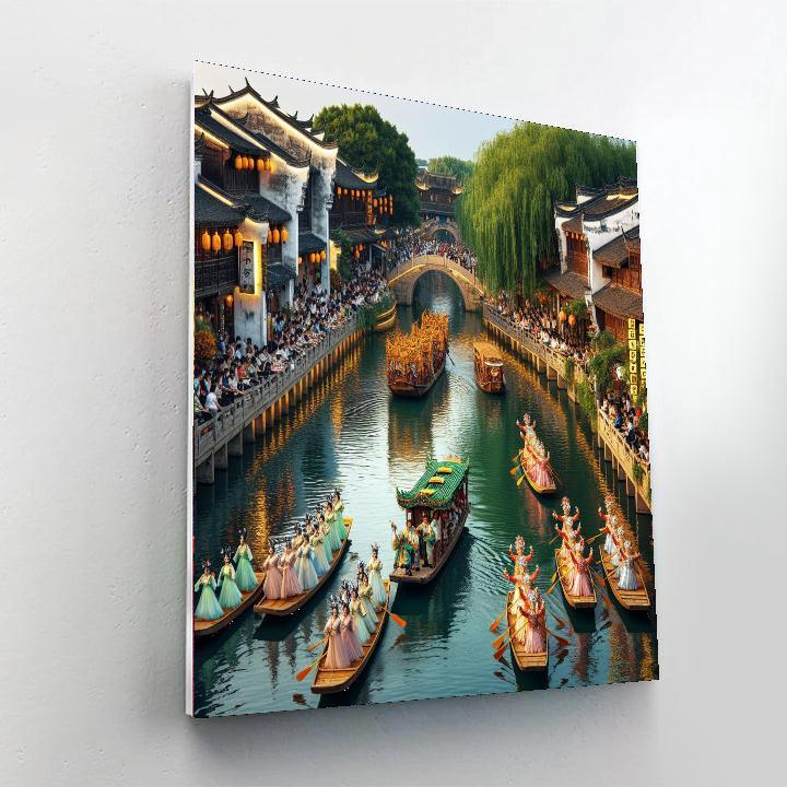 Jiangnan Water Town Festival Paint By Numbers Art