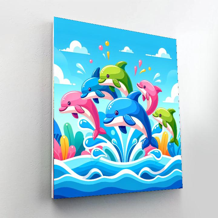 Dancing Dolphin Show Paint By Numbers Art
