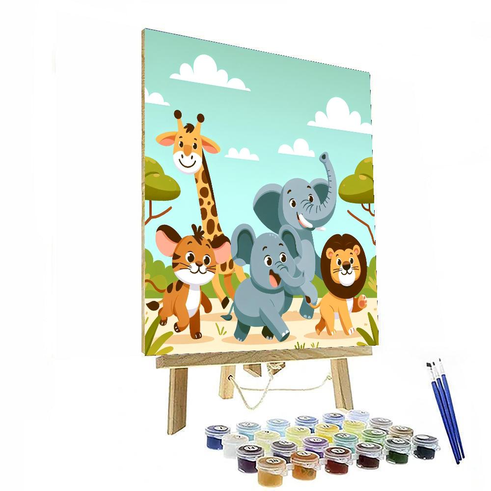 Lively Savannah Stroll Number Painting