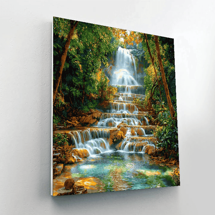 Erawan Waterfalls - Thailand Number Painting