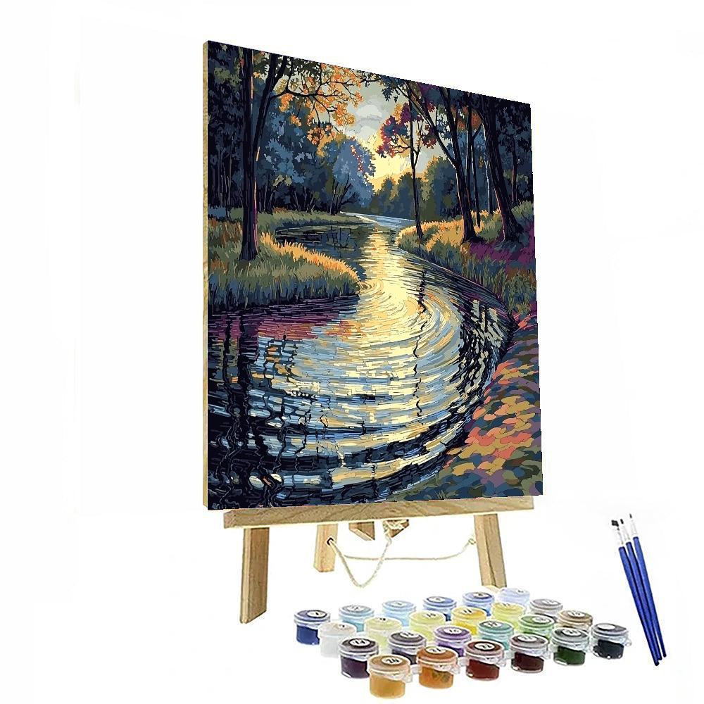 Georges Seurat Inspired Moonlit Lagoon Serenity  Numbered Painting Kits