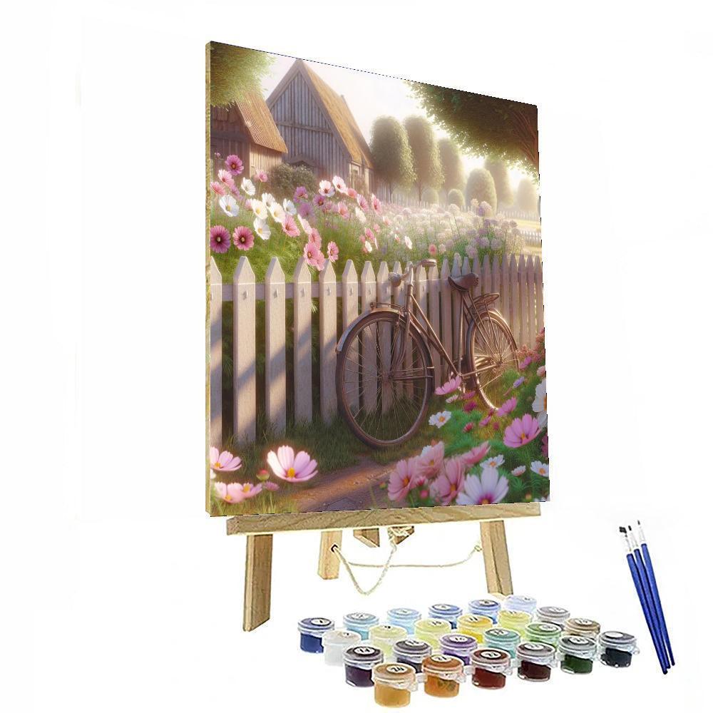 Vintage Bicycle Stroll Painting By Numbers Kit