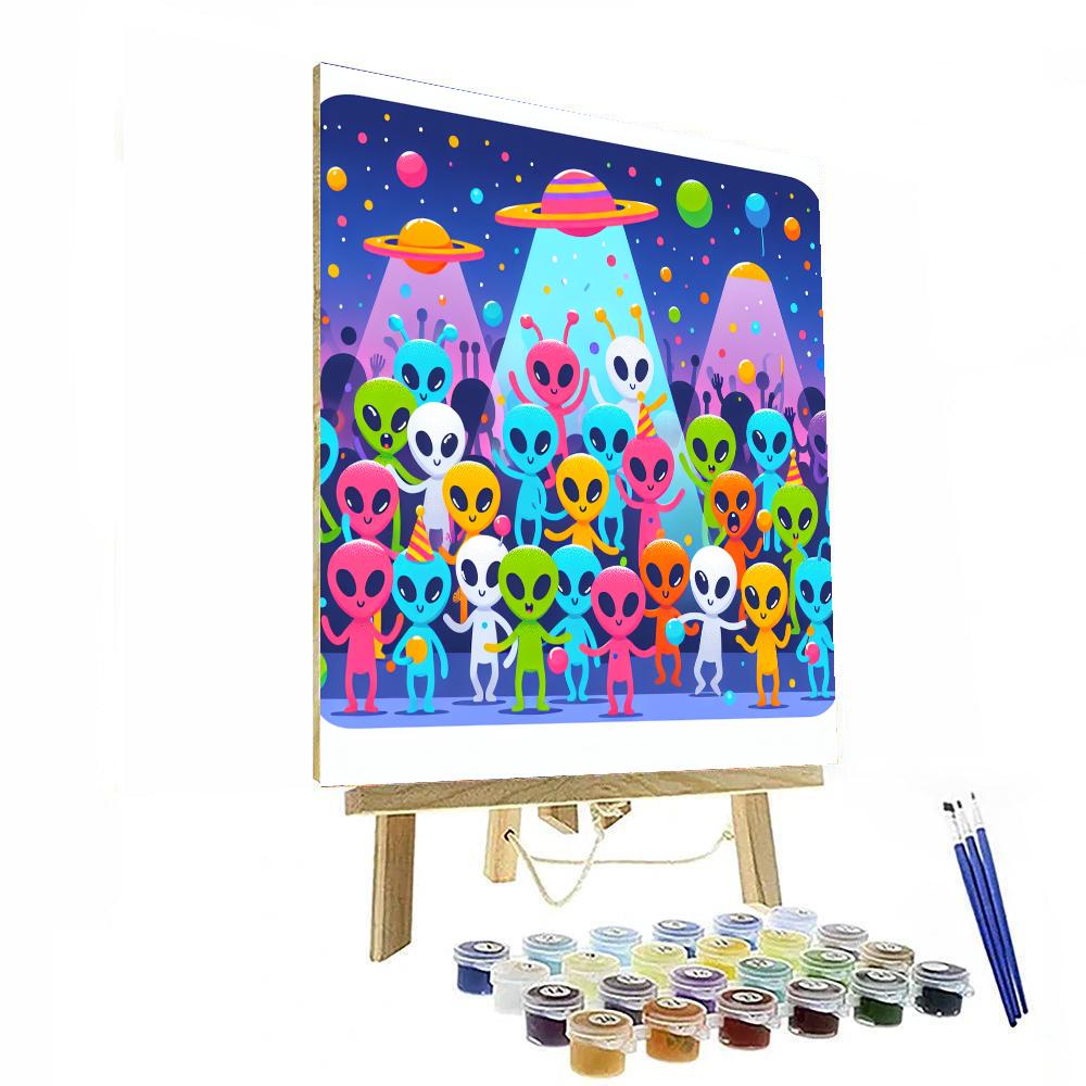 Funky Alien Party DIY Paint By Numbers