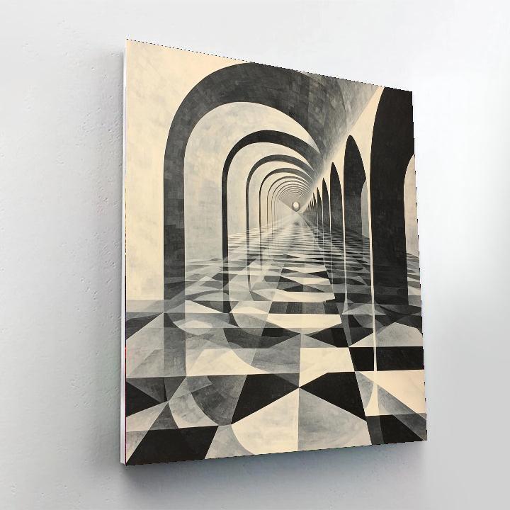 M.C. Escher Inspired Infinity's Reflection  Painting Number Kit