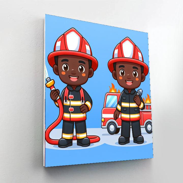 Fanciful Firefighter Painting Number Kit