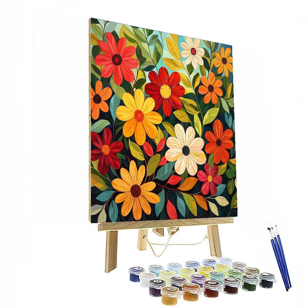 Frida Kahlo Inspired Symbolic Blooms  Numbered Painting Kits