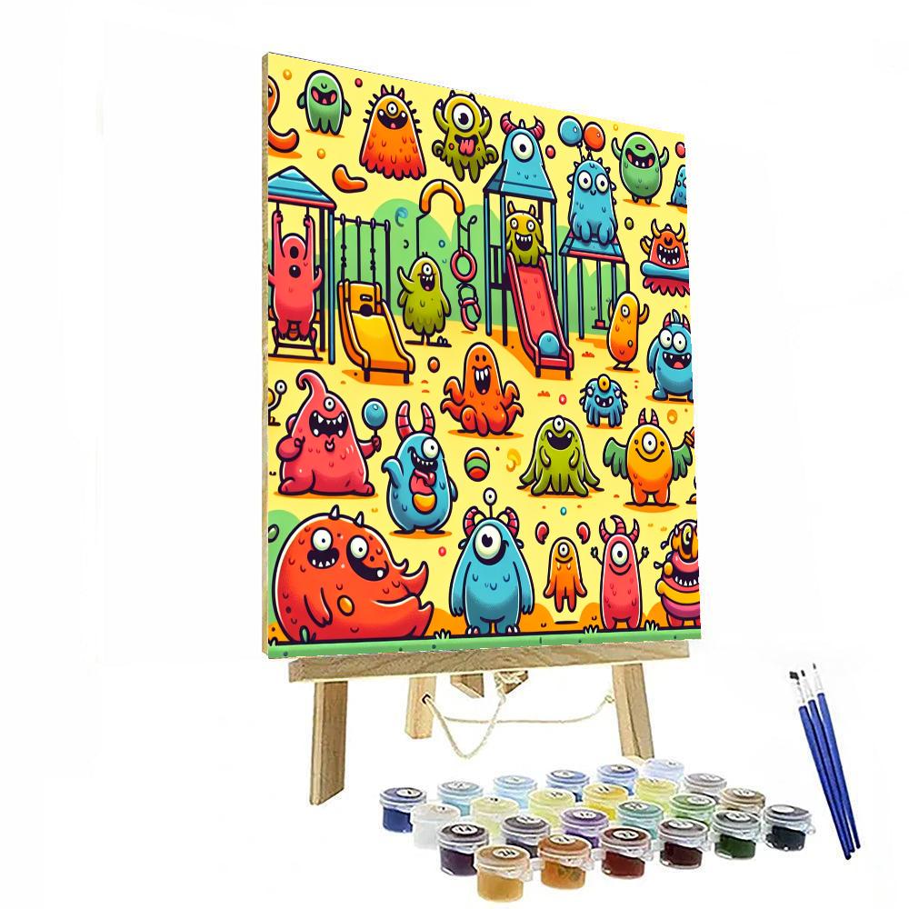 Silly Monster's Playground Paint By Numbers Art