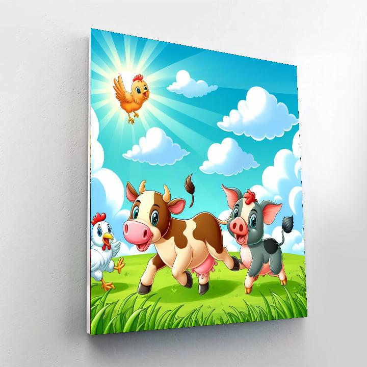 Bubbly Farm Friends DIY Paint By Numbers