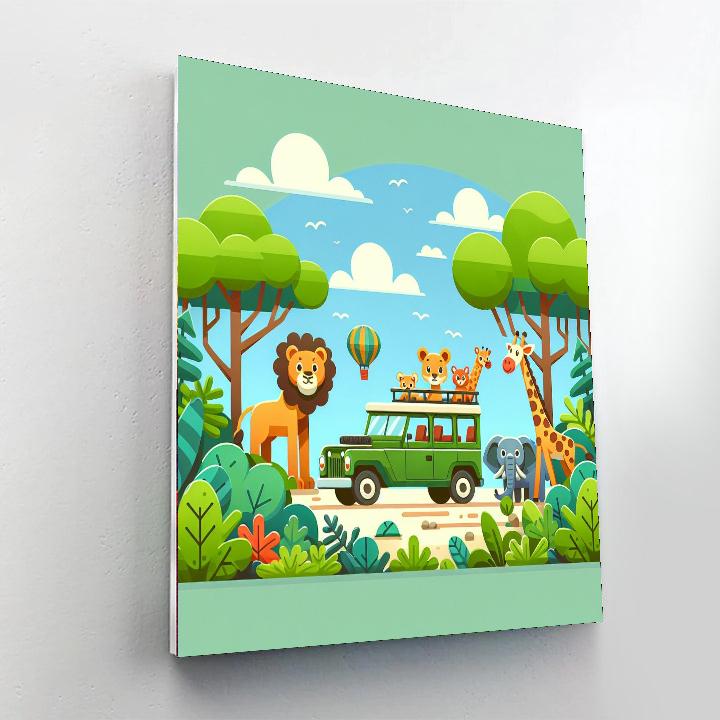 Jovial Jungle Safari Painting Number Kit