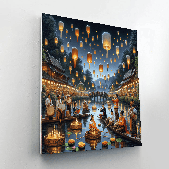 Yi Peng Lantern Festival - Chiang Mai Paint By Color