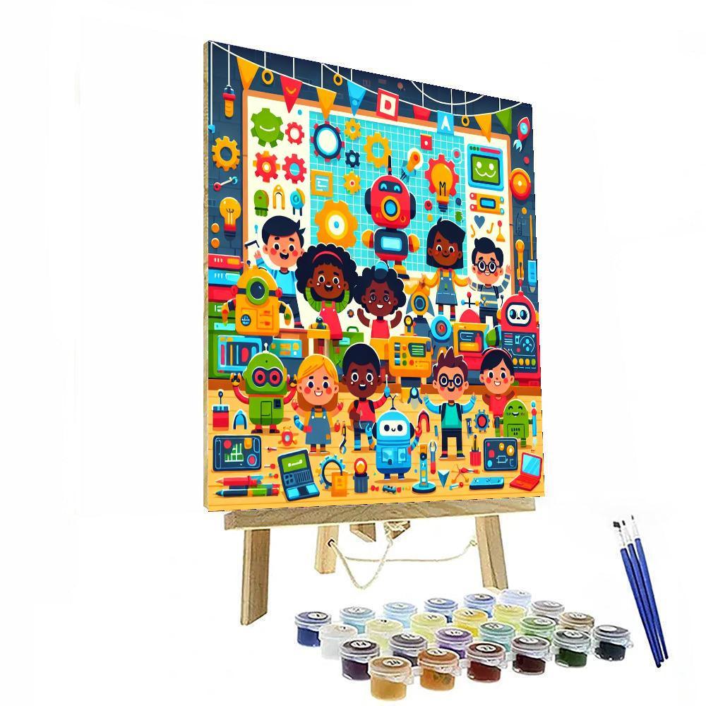 Robot Adventure Team Paint By Numbers Art