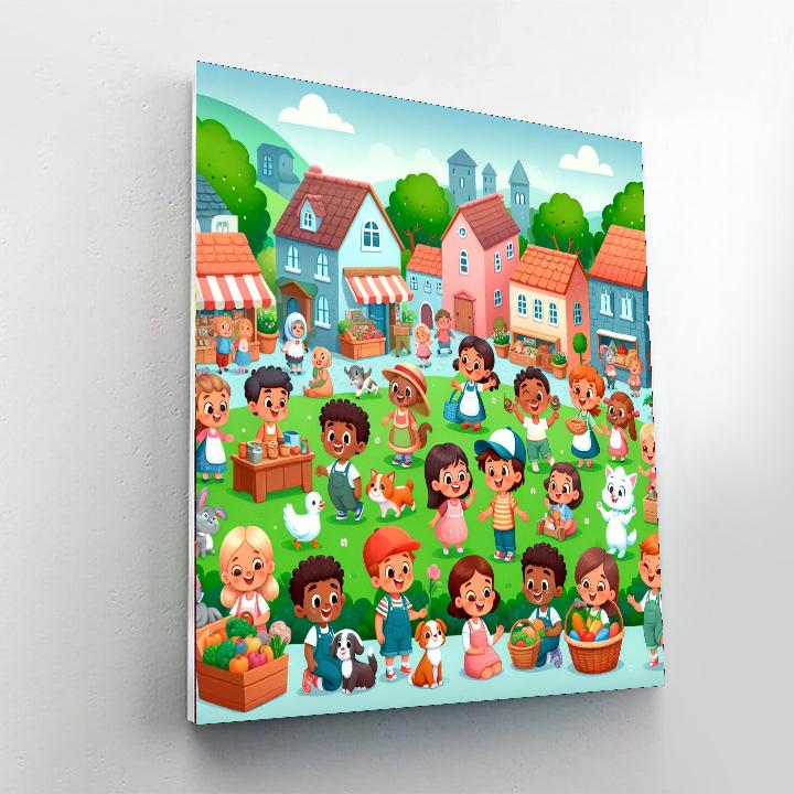 Charming Village Adventure Paint By Numbers