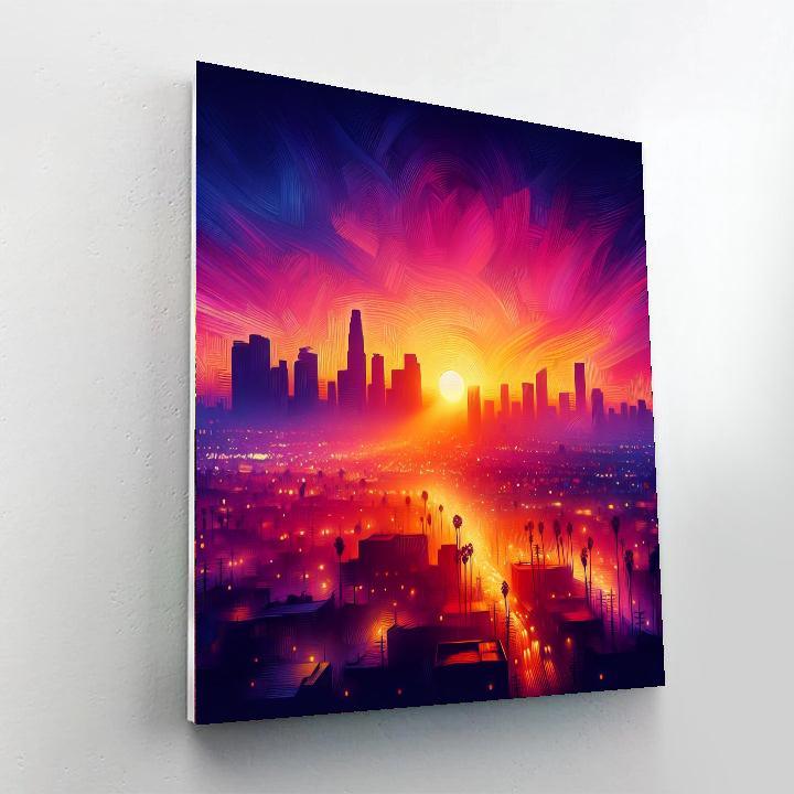 Vibrant Sunset Boulevard Paint By Numbers Art