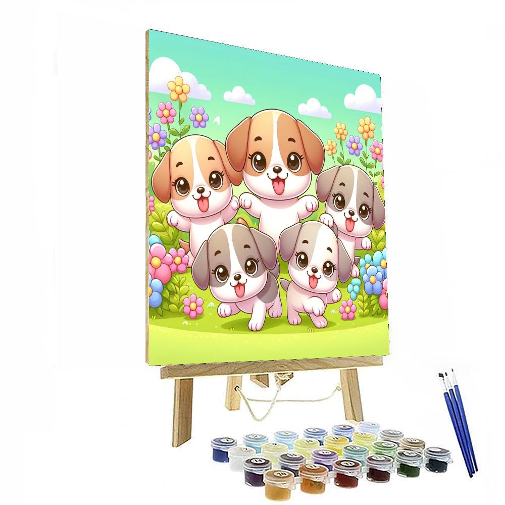 Playful Puppy Palooza Paint By Color